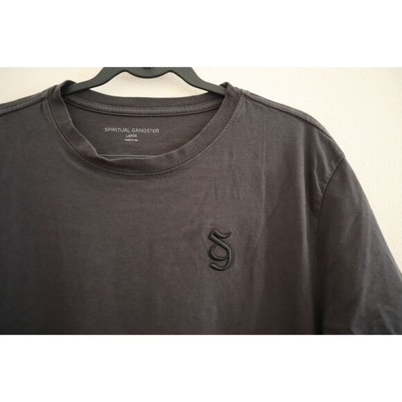 Spiritual Gangster FA30118001 Men's Sz L Vintage Black SG Monogram S/S T-Shirt - Picture 6 of 7